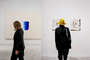 Lee Ufan and Yoshitomo Nara, <a href='/art-galleries/pace-gallery/' target='_blank'>Pace Gallery</a>, Art Basel Miami Beach (5–8 December 2019). Courtesy Ocula. Photo: Charles Roussel.